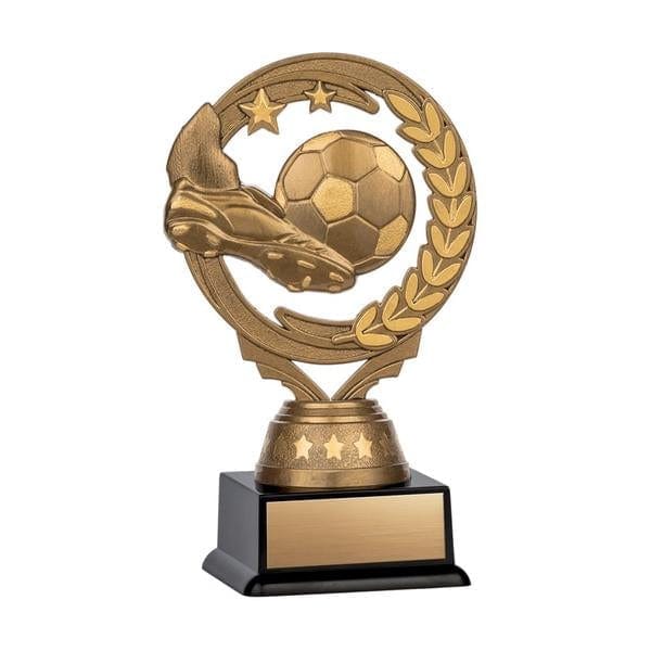 Soccer Trophy - Nexus Twister - Antique Gold on Black Base - 3 Sizes (A3214) - Quest Awards