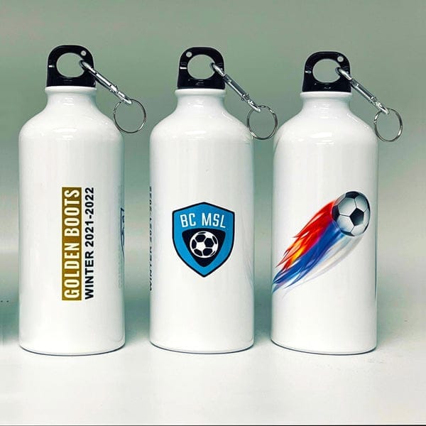 Soccer Water Bottle - Personalized 600 ML (20oz) Aluminum Sports Bottle (A3957) Water Bottle Quest Awards - Bottle