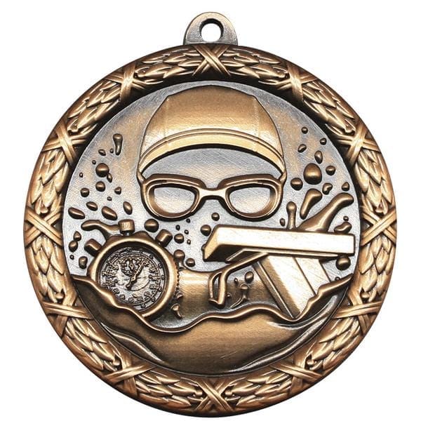 Swimming Medallion - Classic Heavyweight Medals -  2 1/2