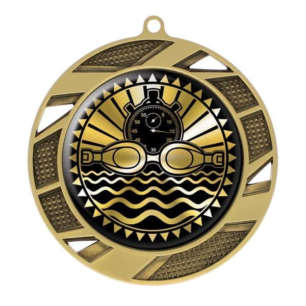 Swimming Medallion - Solar Series Medal - Gold 2 3/4