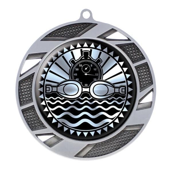 Swimming Medallion - Solar Series Medal - Silver 2 3/4