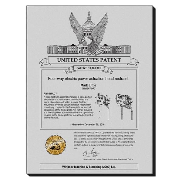 USA Patent Plaque - Brushed Steel Look (A3154) - Quest Awards