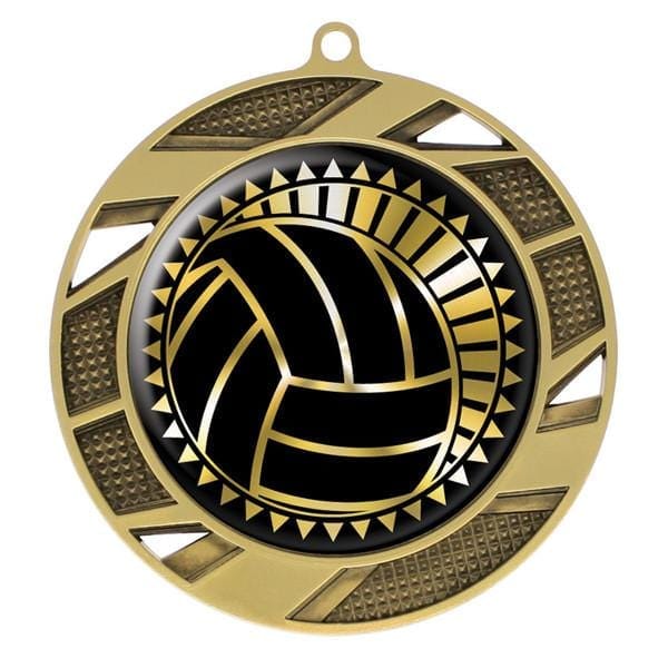 Volleyball Medallion - Solar Series Medal - Gold 2 3/4