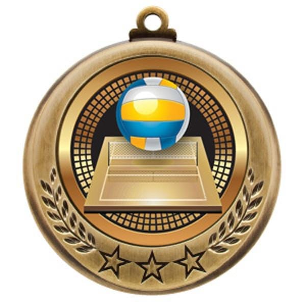 Volleyball Medallion - Spectrum Series - 2 3/4