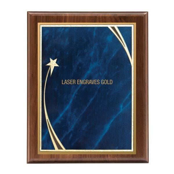 Walnut Plaque - Square Edge with designer brass plate (A3192) - Quest Awards