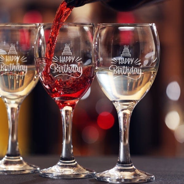 Wine Glasses - 10oz - Personalized Graphic and Text (A3886) Giftware Quest Awards - Giftware