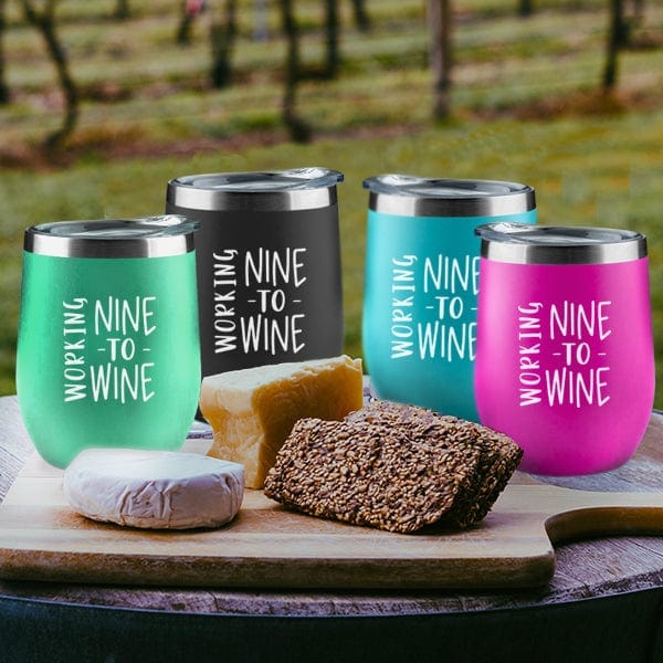 Wine Tumbler 16 oz - Working Nine to Wine (A4106) Trophies & Awards Quest Awards - Giftware
